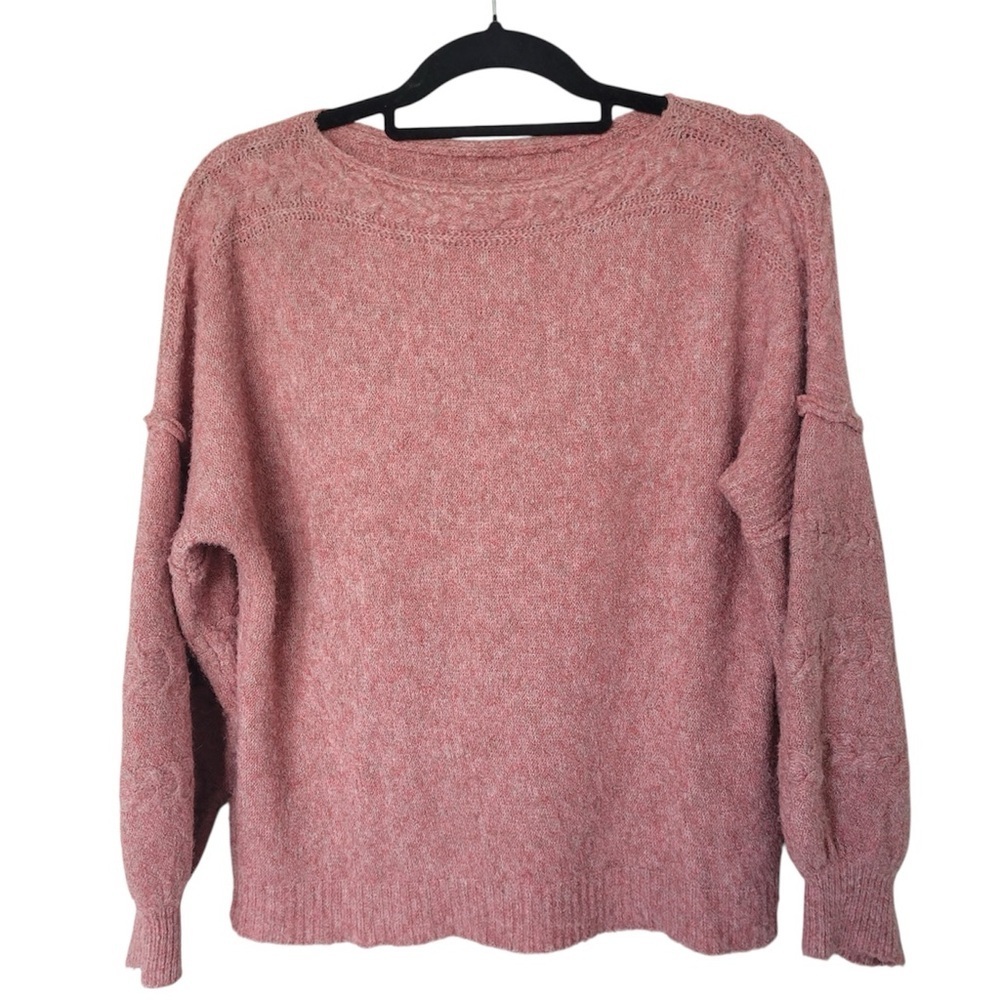 Max Edition boat neck pink oversized  sleeves pullover sweater size M